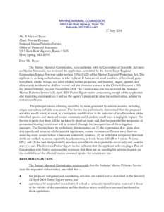 MARINE MAMMAL COMMISSION 4340 East-West Highway, Room 700 Bethesda, MD[removed]May 2008 Mr. P. Michael Payne