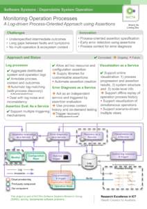 Software Systems : Dependable System Operation  Monitoring Operation Processes A Log-driven Process-Oriented Approach using Assertions Challenges