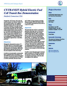 IPHE Renewable Hydrogen Report  CT-TRANSIT Hybrid Electric Fuel Cell Transit Bus Demonstration Hartford, Connecticut, USA