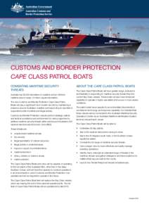 Patrol boat / Cape class / U.S. Customs and Border Protection / Customs Marine Unit / Bay class patrol boat / Watercraft / Customs services / Borders of the United States