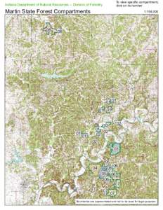 To view specific compartment, click on its number Indiana Department of Natural Resources -- Division of Forestry  Martin State Forest Compartments