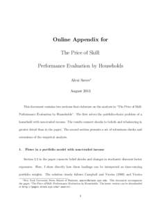 Online Appendix for The Price of Skill: Performance Evaluation by Households Alexi Savov∗ August 2013