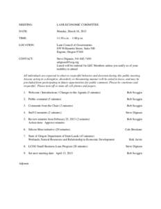 MEETING:  LANE ECONOMIC COMMITTEE DATE: