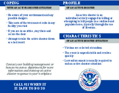 Active Shooter - Pocket Card Information