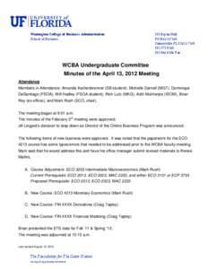 Undergraduate Committee Meeting Minutes (13 APR 12)