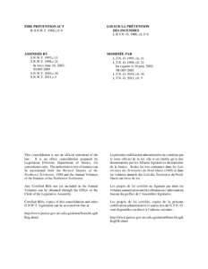 FIRE PREVENTION ACT R.S.N.W.T. 1988,c.F-6 LOI SUR LA PRÉVENTION DES INCENDIES L.R.T.N.-O. 1988, ch. F-6