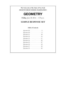 The University of the State of New York REGENTS HIGH SCHOOL EXAMINATION GEOMETRY Friday, June 20, 2014 — 1:15 p.m.