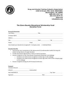 Drug and Alcohol Testing Industry Association 1325 G Street, NW, Suite 500#5001 Washington, DC1257 (pf) datia.org