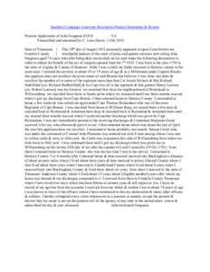 Southern Campaign American Revolution Pension Statements & Rosters Pension Application of John Ferguson S1814 VA Transcribed and annotated by C. Leon Harris. 1 Feb[removed]State of Tennessee } This 30th day of August 1832 