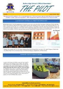 Ballina High School’s Official Newsletter  ‘Light of Learning’ Issue 09  THE PILOT