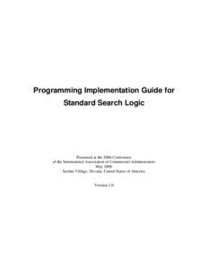 Programming Implementation Guide for