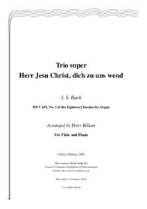 Bleib bei uns /  denn es will Abend werden /  BWV 6 / Johann Sebastian Bach / Orgelbüchlein / Book:Johann Sebastian Bach / Music / Baroque music / Great Eighteen Chorale Preludes