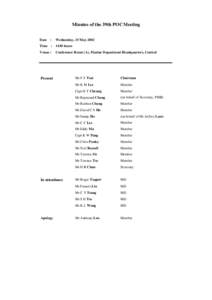 Minutes of the 39th POC Meeting Date : Wednesday, 15 May[removed]Time : 1430 hours