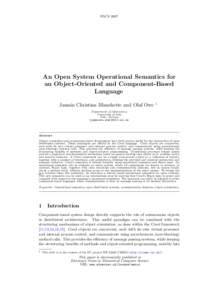 FACSAn Open System Operational Semantics for an Object-Oriented and Component-Based Language Jasmin Christian Blanchette and Olaf Owe