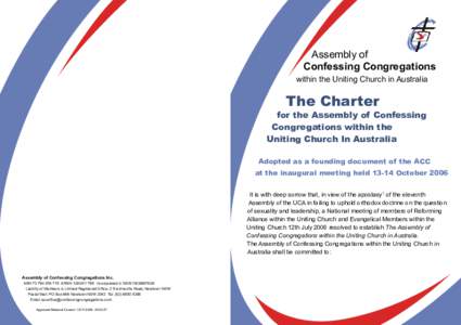 Assembly of Confessing Congregations within the Uniting Church in Australia The Charter for the Assembly of Confessing