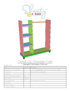 Dress-Up Storage Cart Supply List Copyright © 2014 Shanty-2-Chic.com  Item