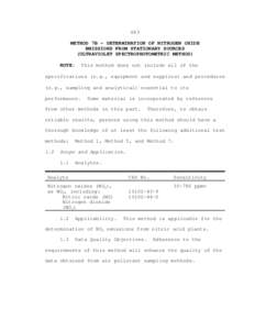 683 METHOD 7B - DETERMINATION OF NITROGEN OXIDE EMISSIONS FROM STATIONARY SOURCES (ULTRAVIOLET SPECTROPHOTOMETRIC METHOD) NOTE: