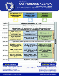 conference agenda thursday, feb. 6, 2014 ramada inn at mall of america – bloomington 14