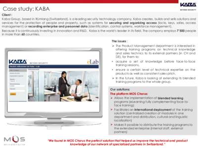 Blended learning / Education / Kaba Group / E-learning