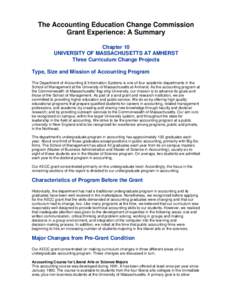 The Accounting Education Change Commiss...MHERST Three Curriculum Change Projects  file:///U|/Users/JustinS/pubs/changegrant/chap10.htm The Accounting Education Change Commission Grant Experience: A Summary