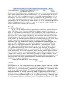 Southern Campaign American Revolution Pension Statements & Rosters Pension application of William Lepperd (Lippard) W10199 Mary fn61SC Transcribed by Will Graves[removed]