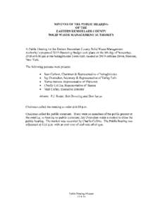 ERCSWMA Public Hearing Minutes, November 9, 2010
