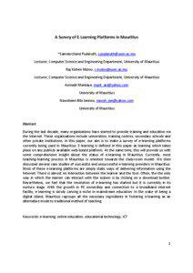 Distance education / Education in Mauritius / Philosophy of education / Tertiary education in Mauritius / Virtual learning environment / Moodle / E-learning / Mauritius / Learning platform / Education / Learning / Educational technology