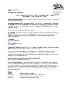 Auctioneering / Outsourcing / Request for proposal / Proposal / Iowa City /  Iowa / Government contract proposal / Business / Sales / Procurement