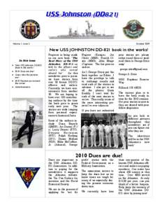 Newsletter Volume 1, Issue 2 October 2009