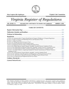 http://register.dls.virginia.gov  Virginia Code Commission Virginia Register of Regulations VOL. 26 ISS. 13
