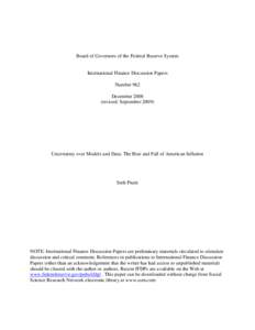 Uncertainty over Models and Data: The Rise and Fall of American Inflation