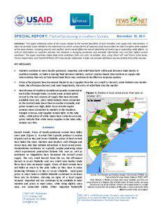 SPECIAL REPORT: Market functioning in southern Somalia  December 15, 2011