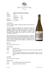 WINE  Millbrook Limited Release Chardonnay VINTAGE