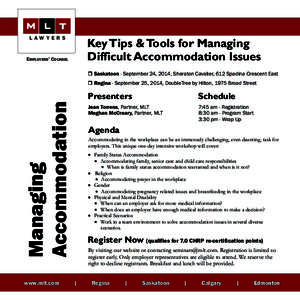 M L T LAWYER S Key Tips & Tools for Managing Difficult Accommodation Issues