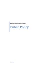 Public Service Policy of Raleigh County Public Library