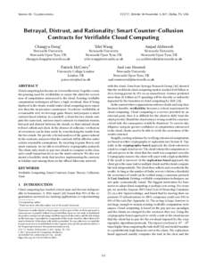Betrayal, Distrust, and Rationality: Smart Counter-Collusion Contracts for Verifiable Cloud Computing