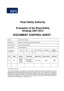 Road Safety Authority Evaluation of the Road Safety StrategyDOCUMENT CONTROL SHEET Client