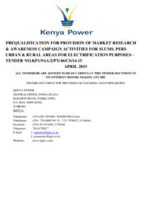 Call for bids / Tender / Kenya Power and Lighting Company / Business / Procurement / Auctioneering
