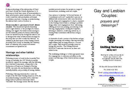 Homosexuality is a good part of God’s diverse creation - This framework upholds friendship