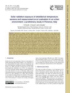 Advances in Science and Research Solar radiation exposure of shielded air temperature sensors and measurement error evaluation in an urban