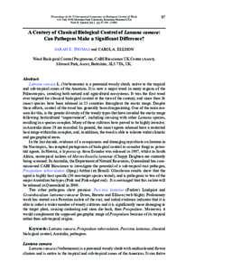 A Century of Classical Biological Control of Lantana camara: Can Pathogens Make a Significant Difference?