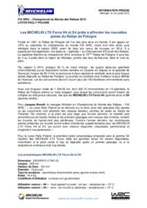 INFORMATION PRESSE Mikolajki, le 1er juillet 2015 FIA WRC – Championnat du Monde des Rallyes 2015 LOTOS RALLY POLAND