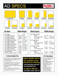 AD SPECS - 2-Page Spread  Full Page