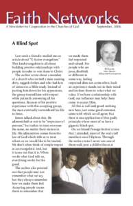 Faith	Networks A	Newsletter	for	Cooperation	in	the	Churches	of	God September,	2006  A	Blind	Spot