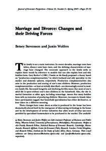 Marriage and Divorce: Changes and their Driving Forces