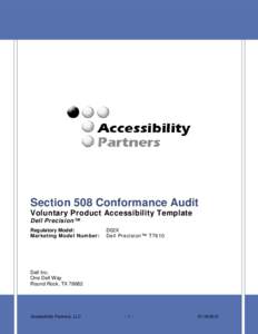 Dell Precision Regulatory Model D02X Section 508 Conformance Audit Voluntary Product Accessibility Template