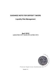 A Consultative Paper on Liquidity Risk Management Policies for Banks