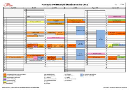 Masterplan Wettkämpfe Stadion Sommer 2016 April 2016 MaiJuni 2016