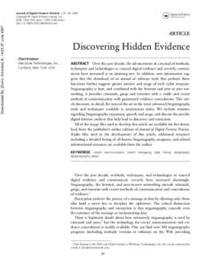 Downloaded By: [Gulini, Amanda] At: 14:23 27 June[removed]Journal of Digital Forensic Practice, 1:47–56, 2006 Copyright © Taylor & Francis Group, LLC ISSN: [removed]print[removed]online DOI: [removed][removed]