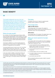 stc factsheet 10 basic benefit  The benefit entitlements set out in this fact